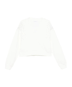 Patrizia Pepe V-Neck Embellished Sweatshirt