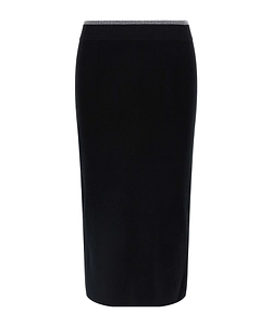 Pinko Nuova Guinea Logo Patch Knitted Midi Skirt