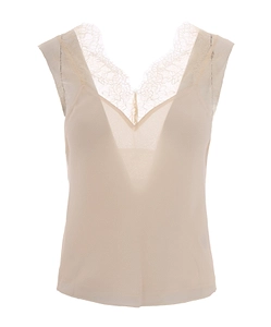 Patrizia Pepe Lace-Detailed Thin Strap Top