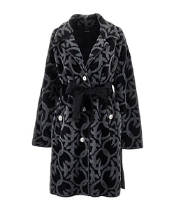 Pinko Pattern Belted Buttoned Coat