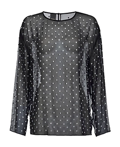 Pinko Polka Dot Crewneck Long Sleeved Blouse
