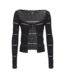 Pinko Scoop Neck Striped Cardigan