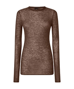 Pinko Long-Sleeved Knitted Sheer T-Shirt