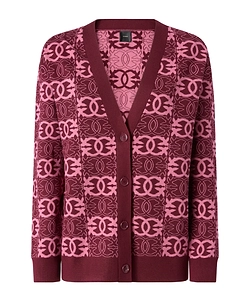 Pinko Love Birds Intarsia Knitted Cardigan