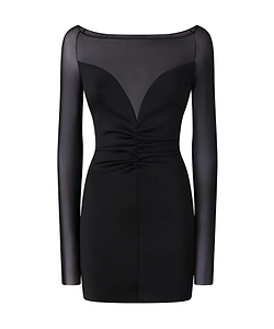 Pinko Tulle Plunging-Meck Mini Dress