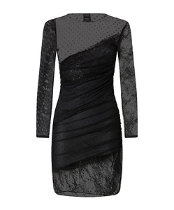 Sequin-Embellished Mesh-Upper Mini Dress