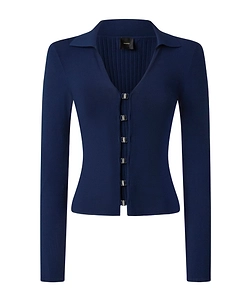 Spread-Collar Cardigan