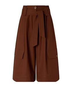 Tie Belt Cotton Shorts