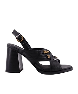 Woven-Detail Heeled Sandals