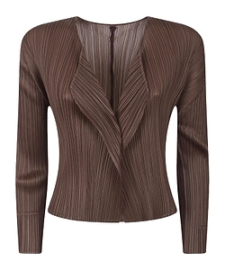 Pleated Cropped Cardigan