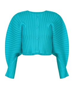 Pleated Knit Cardigan