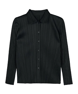 Pleated Button-Down Shirt