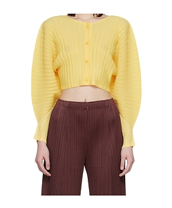 Pleated Knit Cardigan