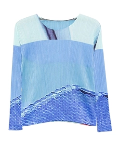 Pleats Please Issey Miyake City Collage Long Sleeve Top