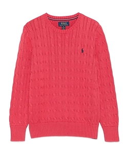 Polo Ralph Lauren Kids Logo-Embroidered Cable-Knit Crewneck Jumper