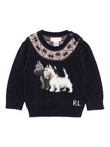 Polo Ralph Lauren Kids Dogs Intarsia-Knit Crewneck Jumper