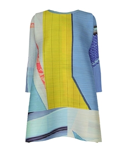 Pleats Please Issey Miyake City Collage Pleated Mini Dress