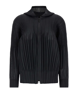 Pleats Please Issey Miyake Fluffy Basics Hooded Cardigan