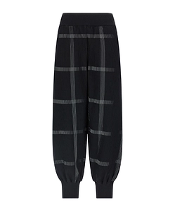 Pleats Please Issey Miyake Crossing Knit Checked Knitted Trousers