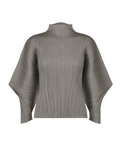Pleats Please Issey Miyake Skyline Mock Neckline Top