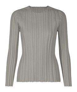 Ribbed Knit Crew Neck Top
