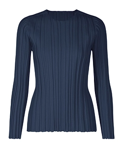 Ribbed Knit Crew Neck Top