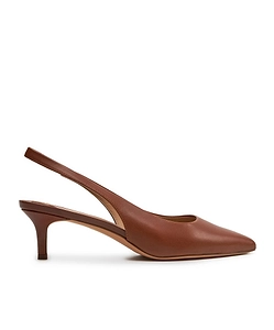 50Mm Leather Slingback Pumps