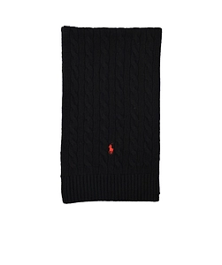 Polo Ralph Lauren Logo-Embroidered Cable-Knit Scarf