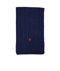 Polo Ralph Lauren Logo-Embroidered Cable-Knit Scarf