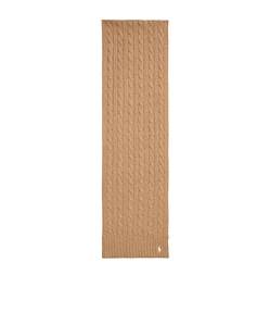 Polo Ralph Lauren Logo Embroidered Cable Knitted Scarf