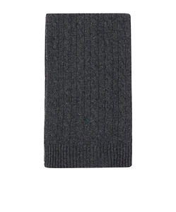 Polo Ralph Lauren Logo-Embroidered Cable-Knit Scarf
