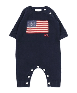 Polo Ralph Lauren Kids Flag-Intarsia Crewneck Romper