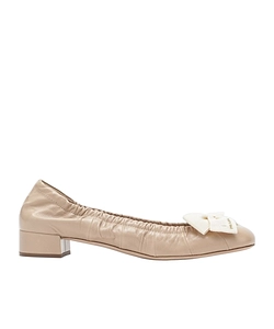 Prada Bow-Detailed Block-Heeled Ballerinas
