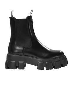 Prada Monolith Round-Toe Chelsea Boots