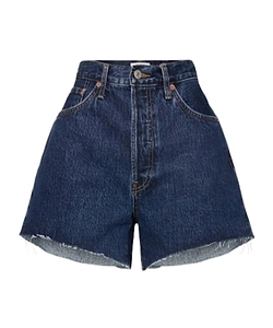 Edge-Fringed Denim Shorts
