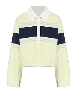 Re/Done Striped Long-Sleeved Polo Shirt