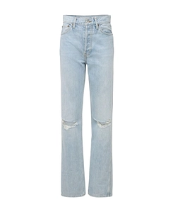 High Waist Imitation Old Baggy Jeans