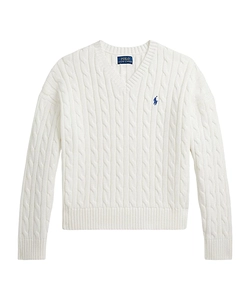 Polo Ralph Lauren Kids Cable Knit V-Neck Knitted Jumper