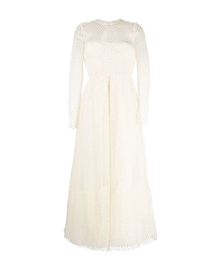 Redvalentino Openwork Long-Sleeved Flared Dress
