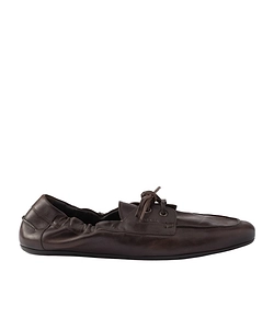 Prada Logo-Printed Lace-Up Boat Shoes