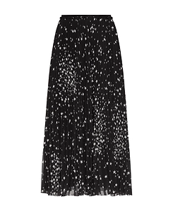 Redvalentino Star-Printed Pleated Midi Skirt
