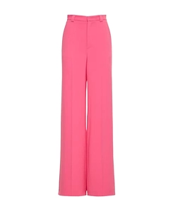 Stretch Frisotine Wide-Leg Casual Pants