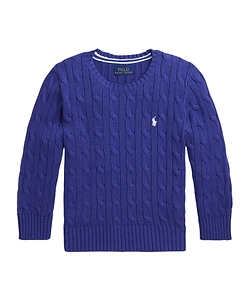 Logo-Embroidered Cable-Knit Jumper