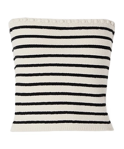 Henry Strapless Embellished Striped Knitted Top