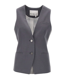 V-Collar Button Vest