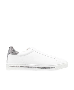 Crystal-Embellished Lace-Up Sneakers