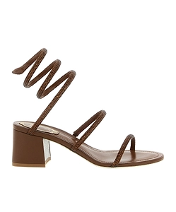 René Caovilla Embellished Block Heel Sandals