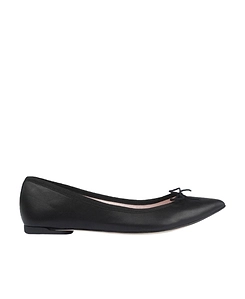 Pointed-Tip Bow-Detail Ballerina Shoes