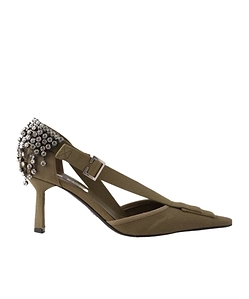 Prada Embellished Pointed-Toe Pumps