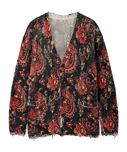 Paisley-Print Cardigan